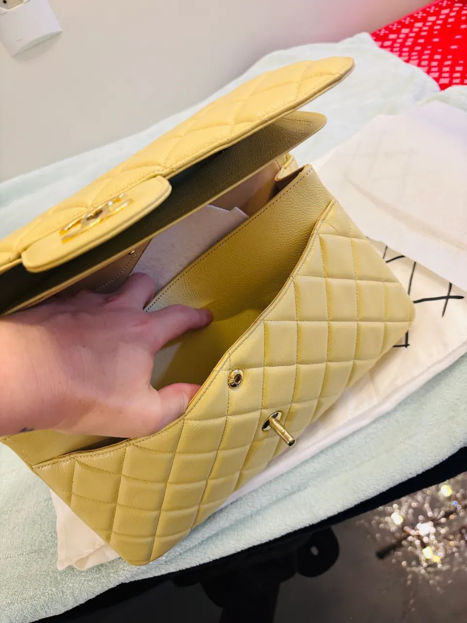 Bolsa de couro bege - pouco usada - Foto 5