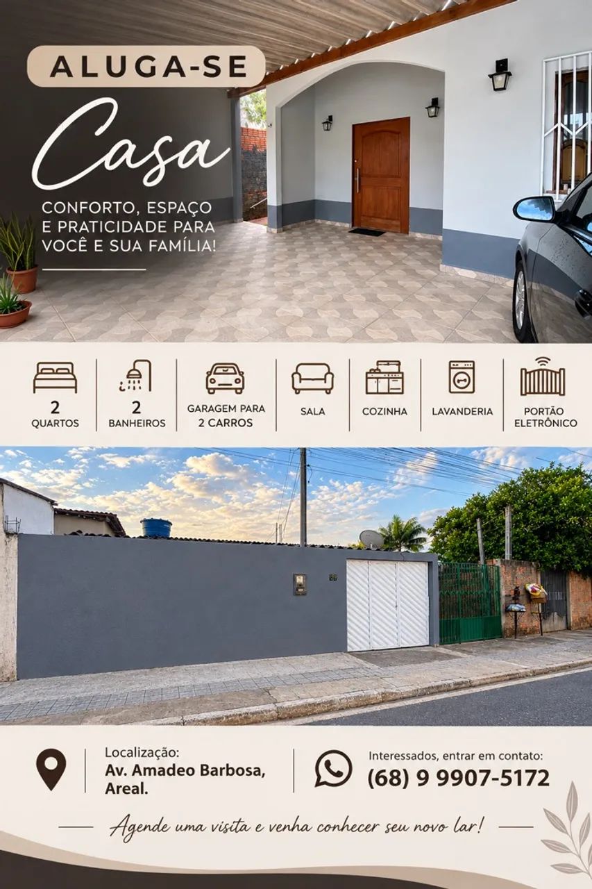ALUGA-SE CASA/Amadeo Barbosa/Areal