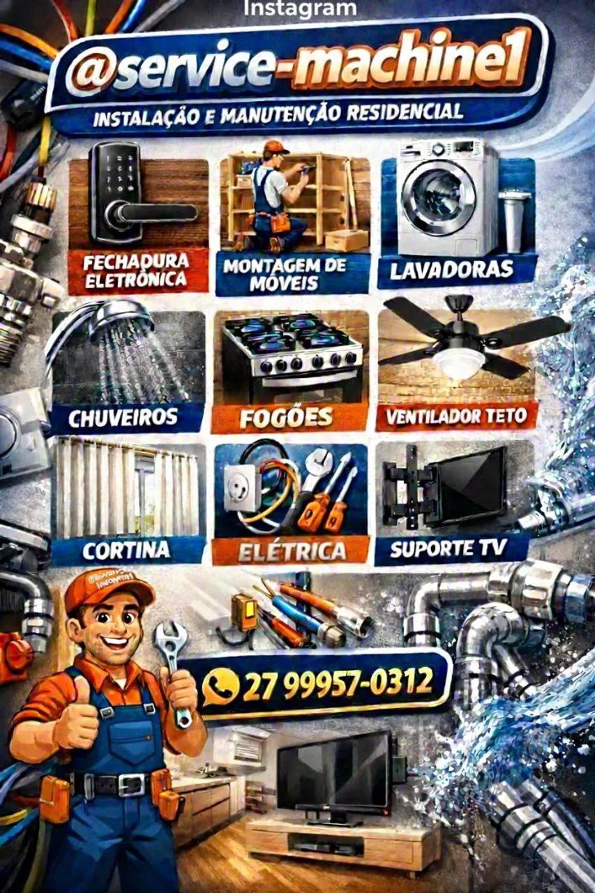 Manutenção residencial, fechadura eletrônica, mont. de móveis, elétrica, marido de aluguel