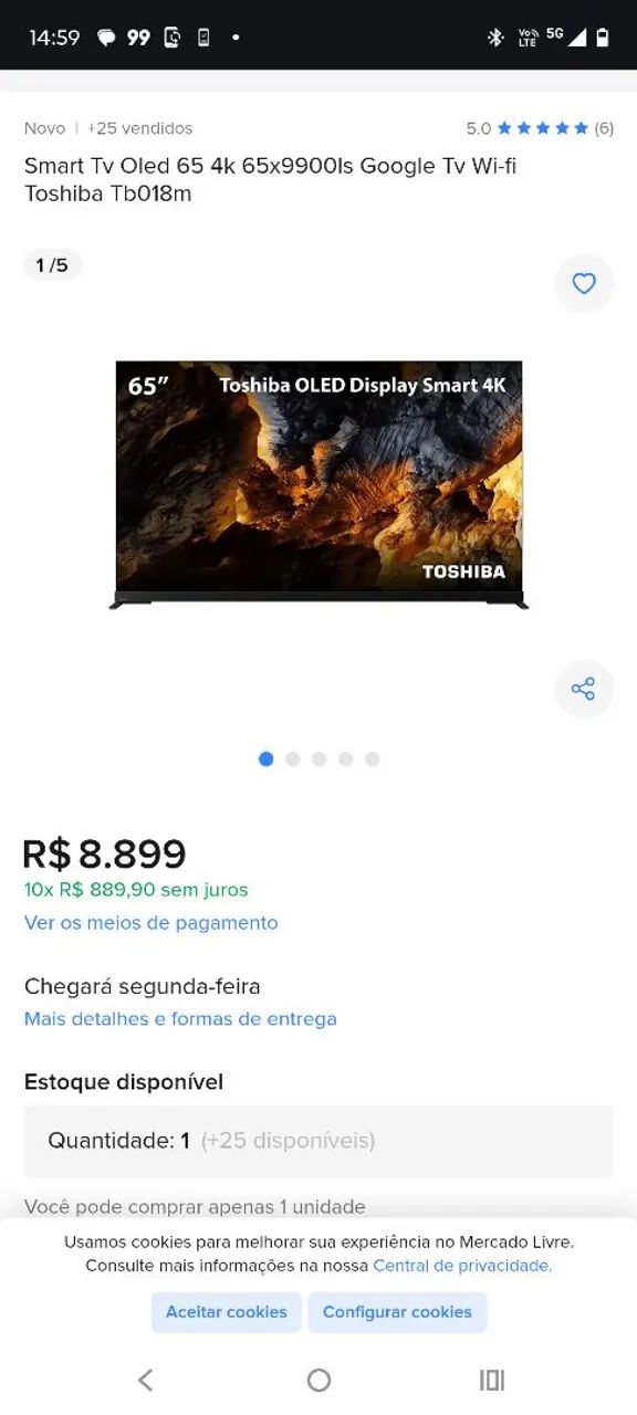 Tv OLED 65 polegadas Toshiba menor preço do RJ - Foto 2