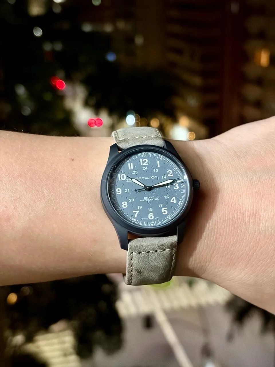 Relógio Hamilton Khaki Field Automático Titânio Cinza - Foto 2