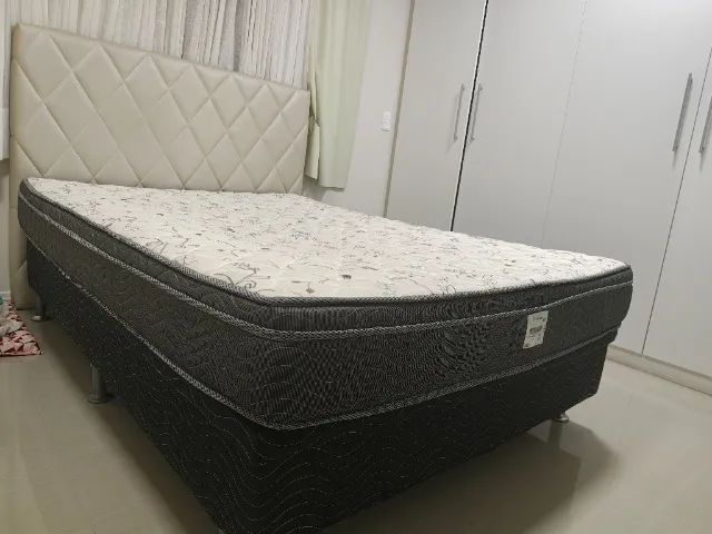 Conjunto de cama box, colchão de mola casal e cabeceira  - Foto 3
