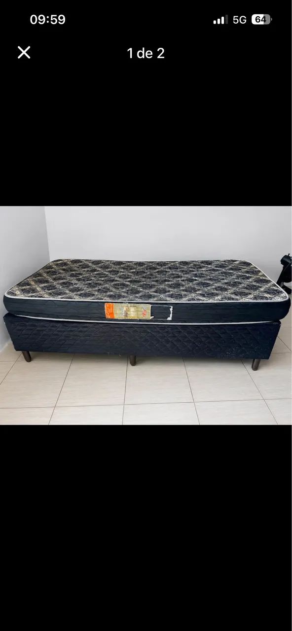 Cama box solteiro + colchão brinde 