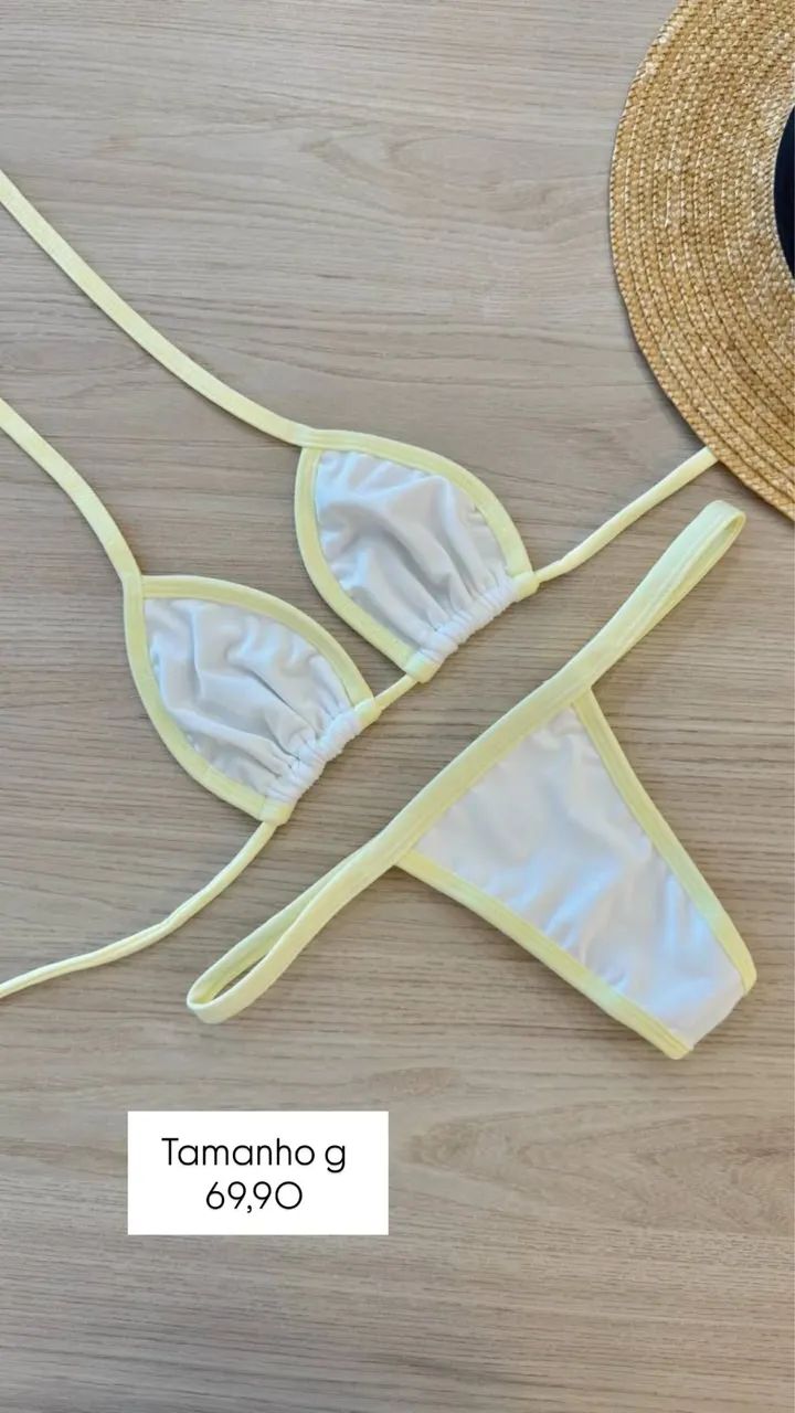 Biquíni g amarelo com branco 