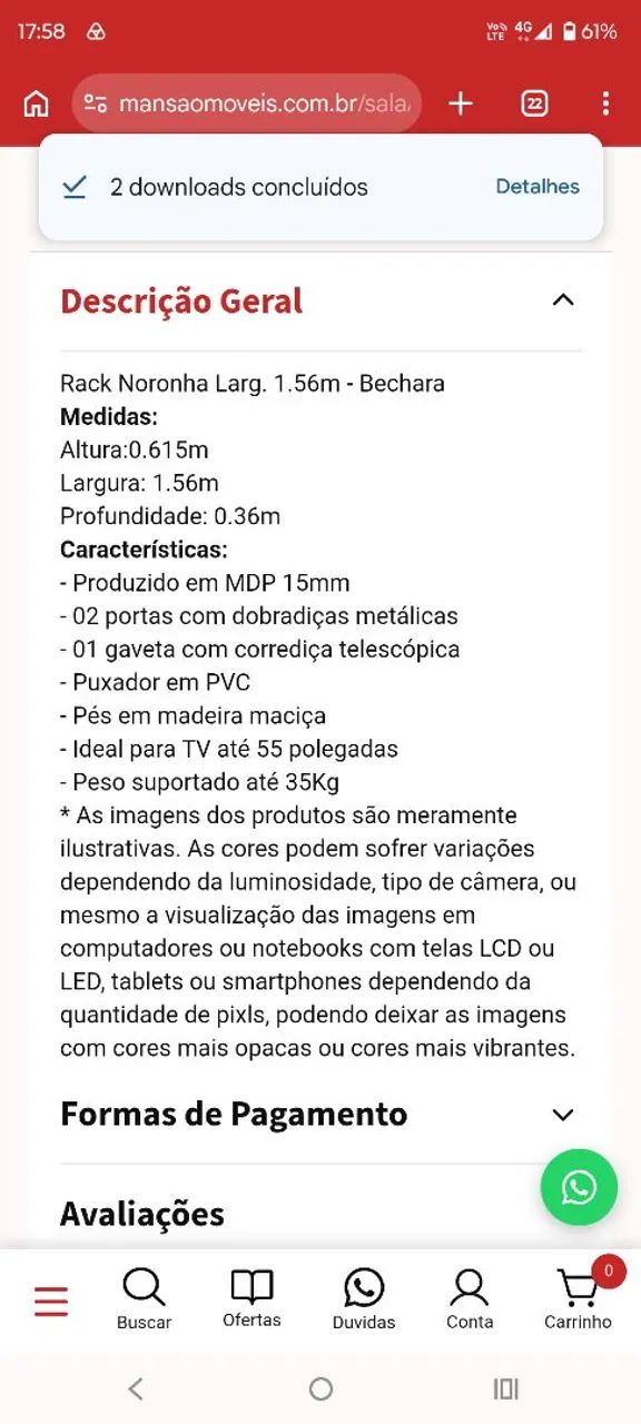 Rack Noronha para tv até 55 polegadas/ pague na entrega  - Foto 4
