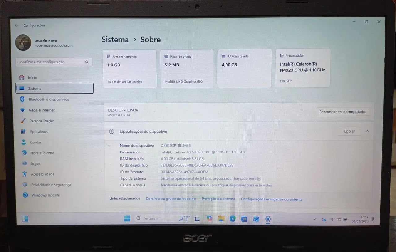 NOTEBOOK ACER ASPIRE - Foto 3