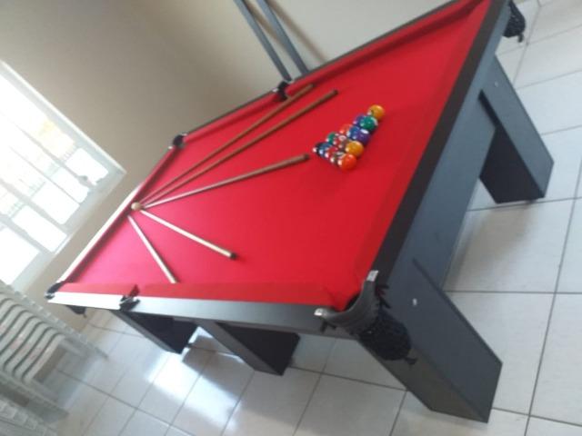 Mesa Charme Pró Cor Preta Tecido Vermelho Mod. NSBQ6366 - Foto 3