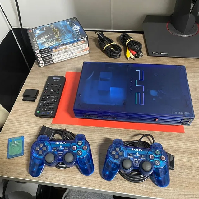 CONSOLE - PLAYSTATION 2 FAT OCEAN BLUE (JP VER.) (1)