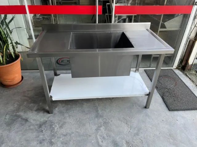 Pia em inox nova com cuba tanque  - Foto 2