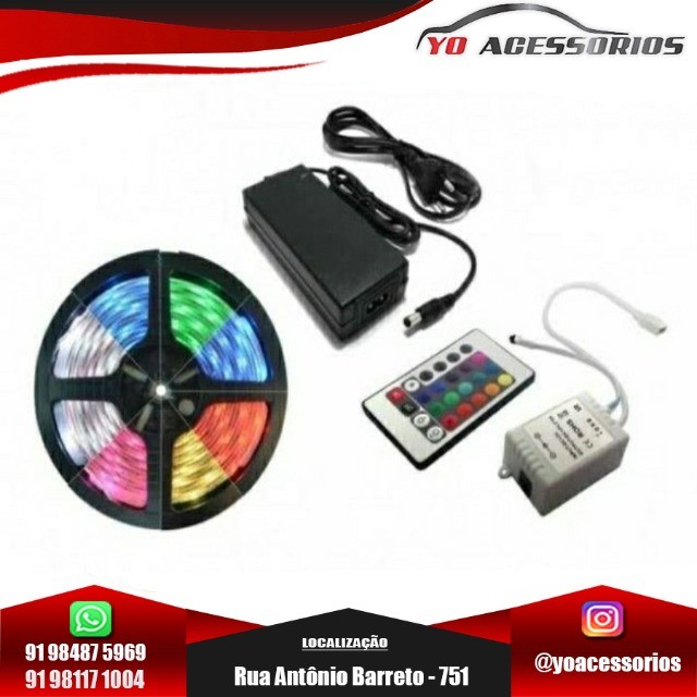 Fita Led Rgb Modelo Metros Leds Prova D Agua Carros Vans