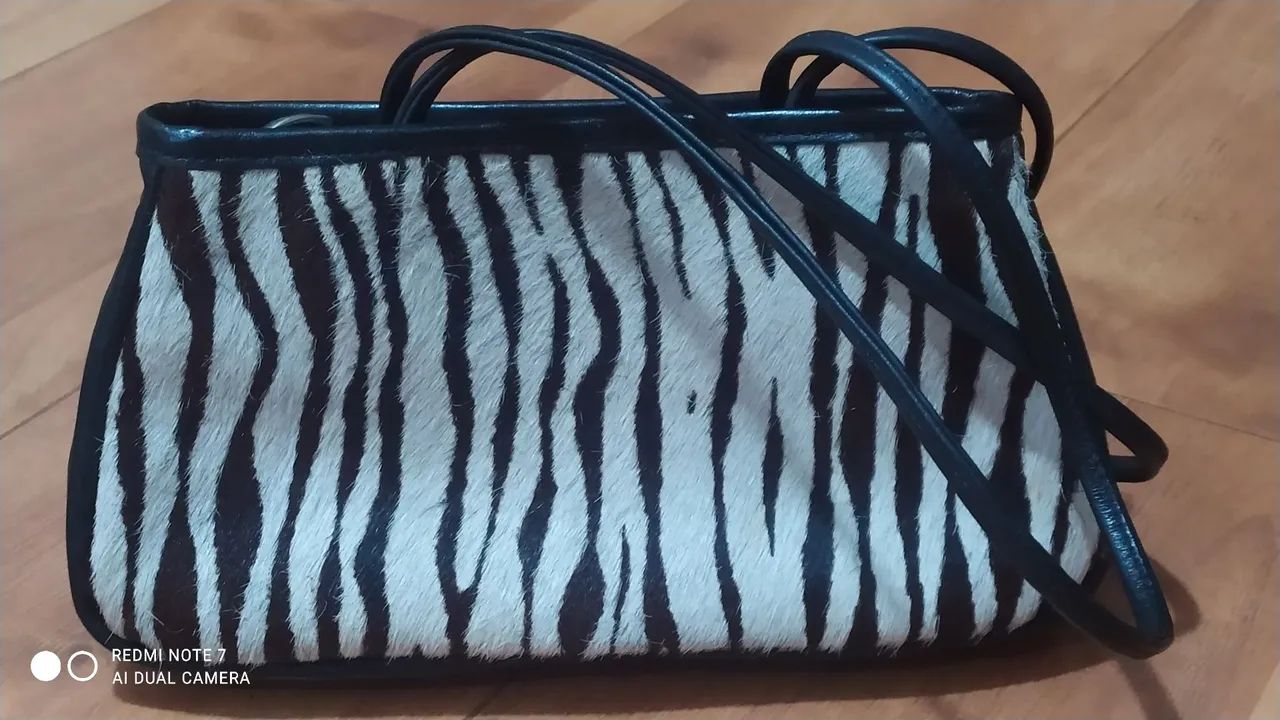 Mule + Bolsa animal printei couro natural  - Foto 2