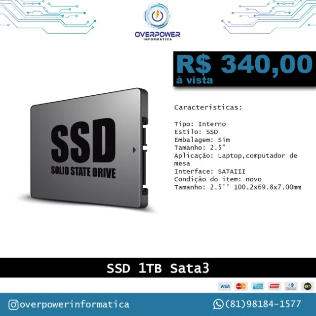 SSD Sata 1TB - NOVO
