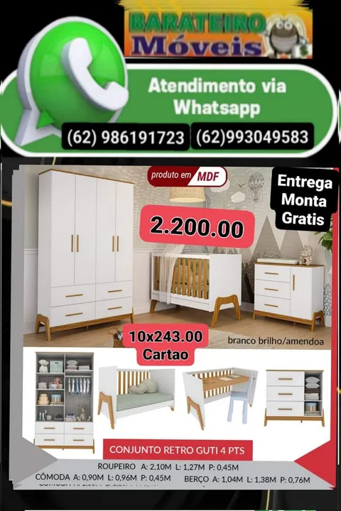 Conjunto de Quarto Infantil Retro- entrega e monta