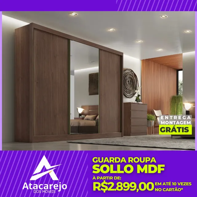 Guarda Roupa MDF Casal Entrega e Montagem Grátis