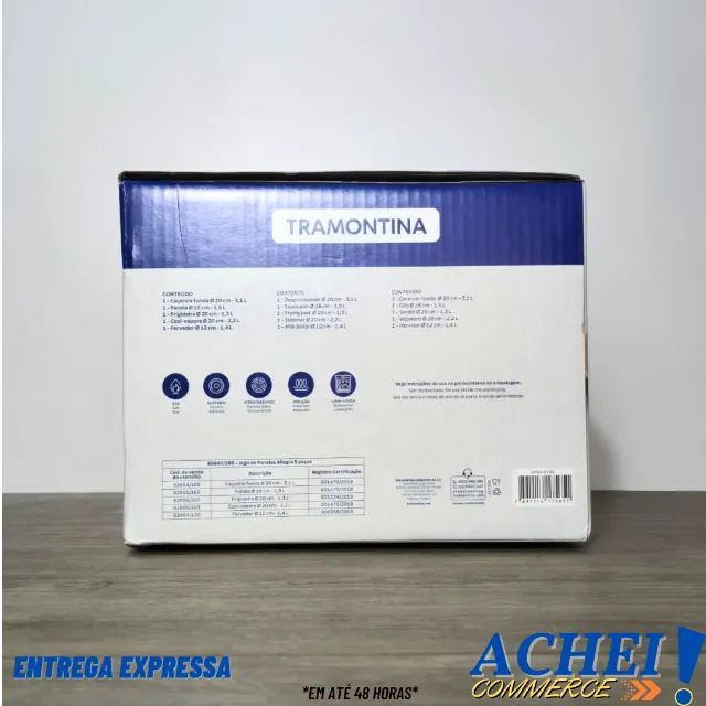 Jogo De Panelas 5 Peças Tramontina Aço Inox e Fundo Triplo Allegra - Novo com Garantia  - Foto 2