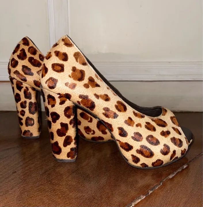 Sapato Peep Toe ABrand animal print onça - Foto 2