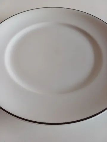 12 pratos porcelana imperial borda em prata - Foto 2