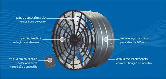 Ventilador exaustor axial- comercial parede alta vazão marca ventisol