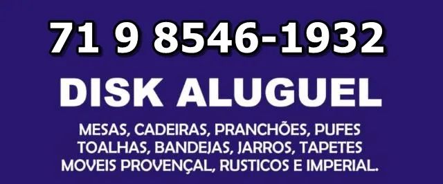 Disk Aluguel  Mesas, cadeiras,toalhas,Bandejas, etc