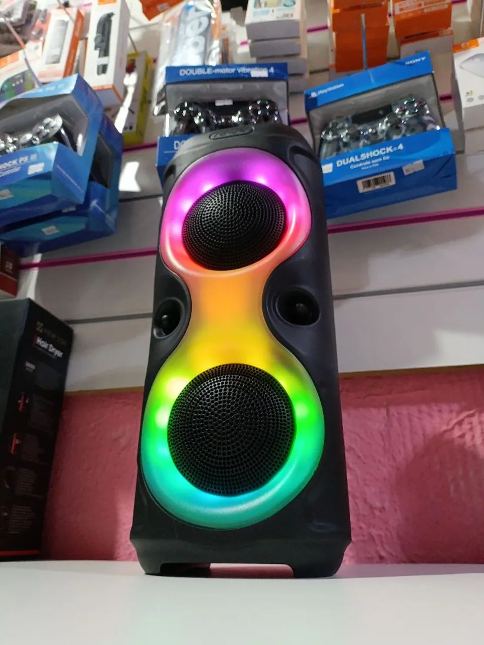 ?Caixa de Som Bluetooth com Iluminação LED 40 cm 50 w rádio  - Foto 3
