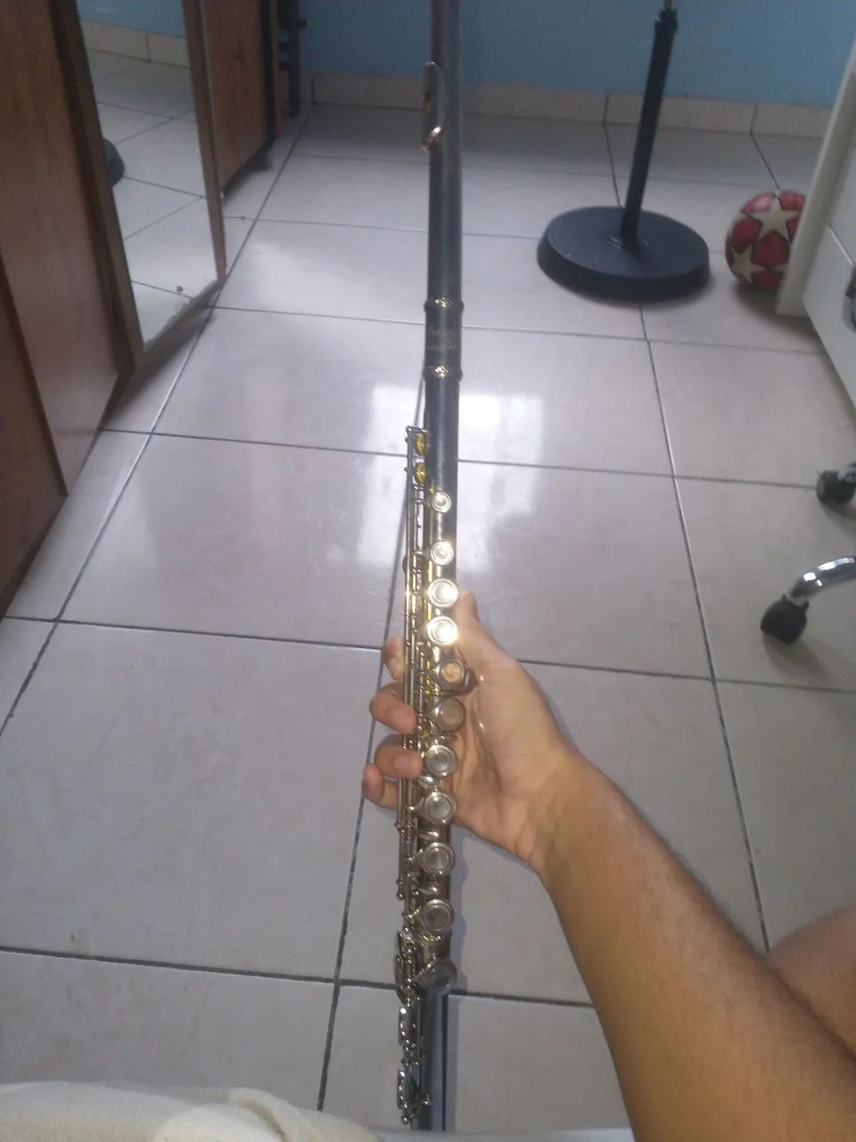 Flauta Transversal Eagle Prateada FL03S em Dó com Case - Foto 2