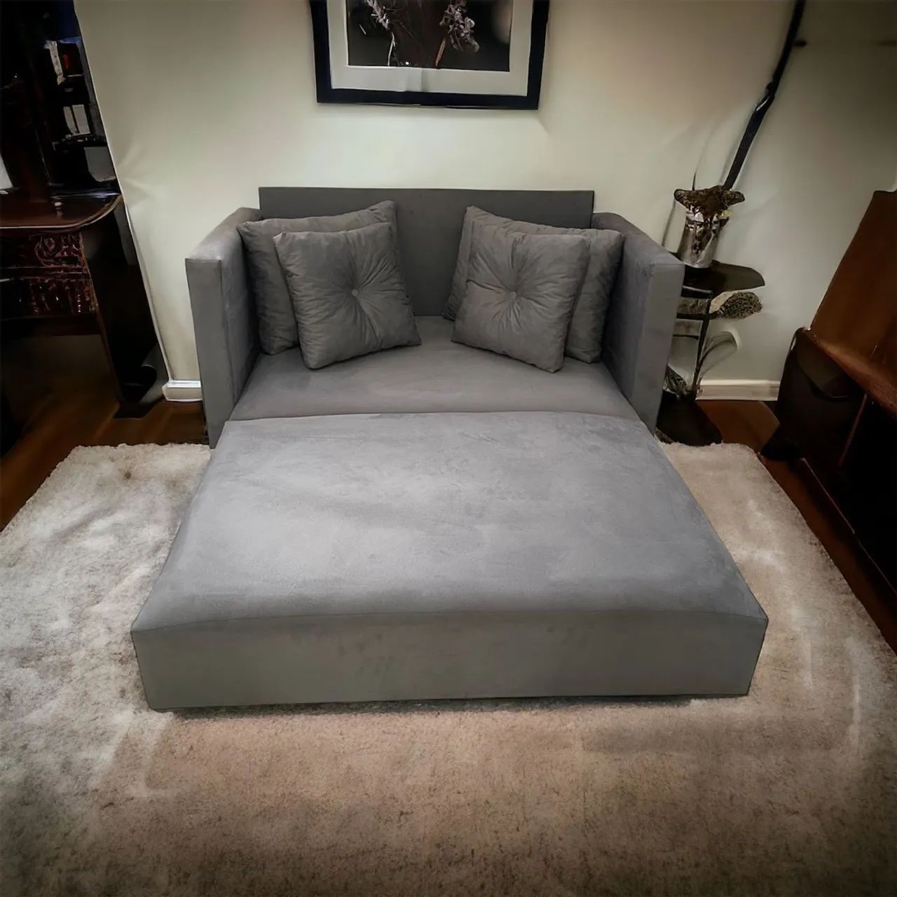 Sofá Cama Cinza - Conforto e praticidade! - Foto 5