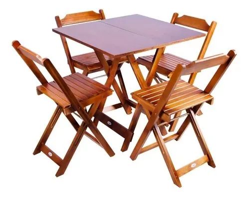 Jogos de madeira mesa 70x70 c/4 cadeiras  - Foto 4