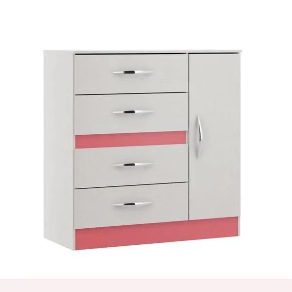 Cômoda com 4 Gavetas e Porta - Branco - Nova - Foto 6