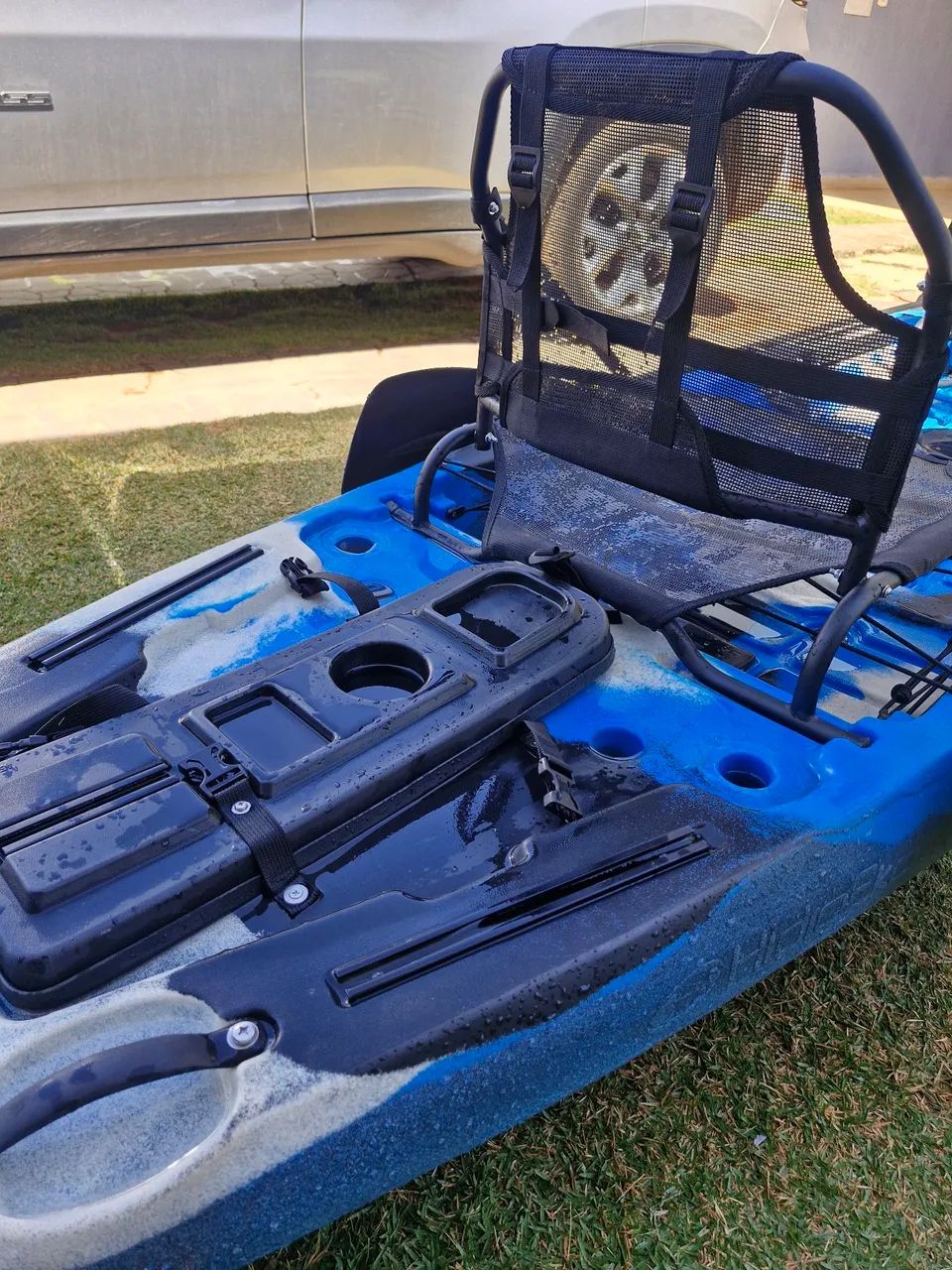 Caiaque Hidro2Eko Caiman 135 Azul Camuflado - Foto 5