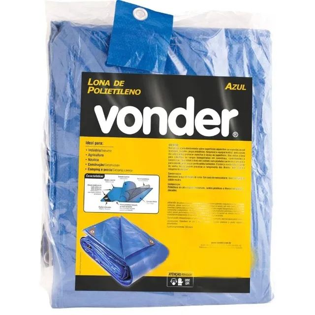 LONA REFORÇADA AZUL VONDER PLUS 6x4M - Foto 3