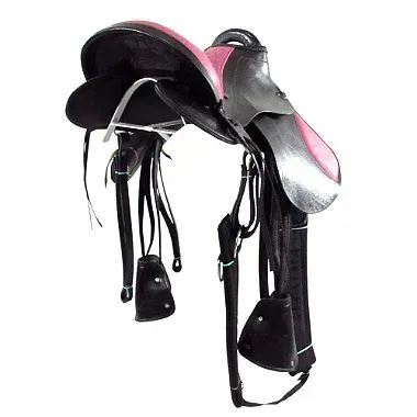 Sela Australiana Preta e Rosa Infantil Luxo 12 Polegadas - Foto 4