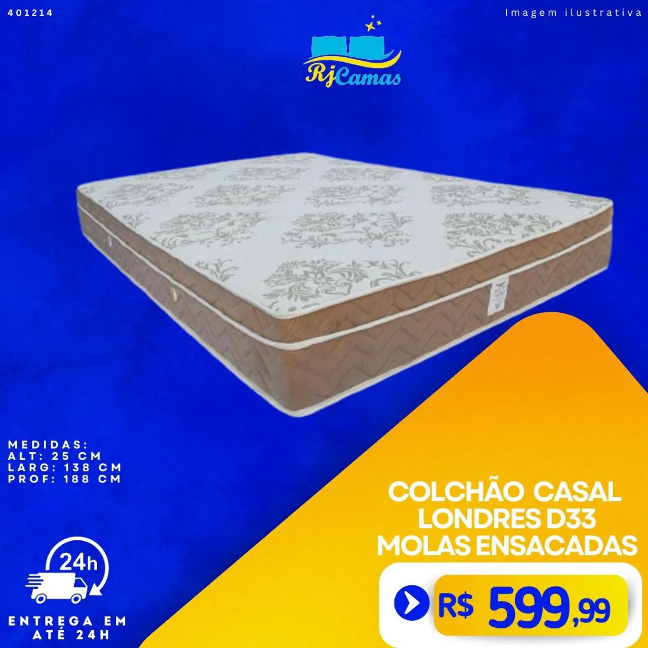 COLCHOES MOLAS ENSACADAS D33 SOLTEIRO/ CASAL 25CM - Foto 2