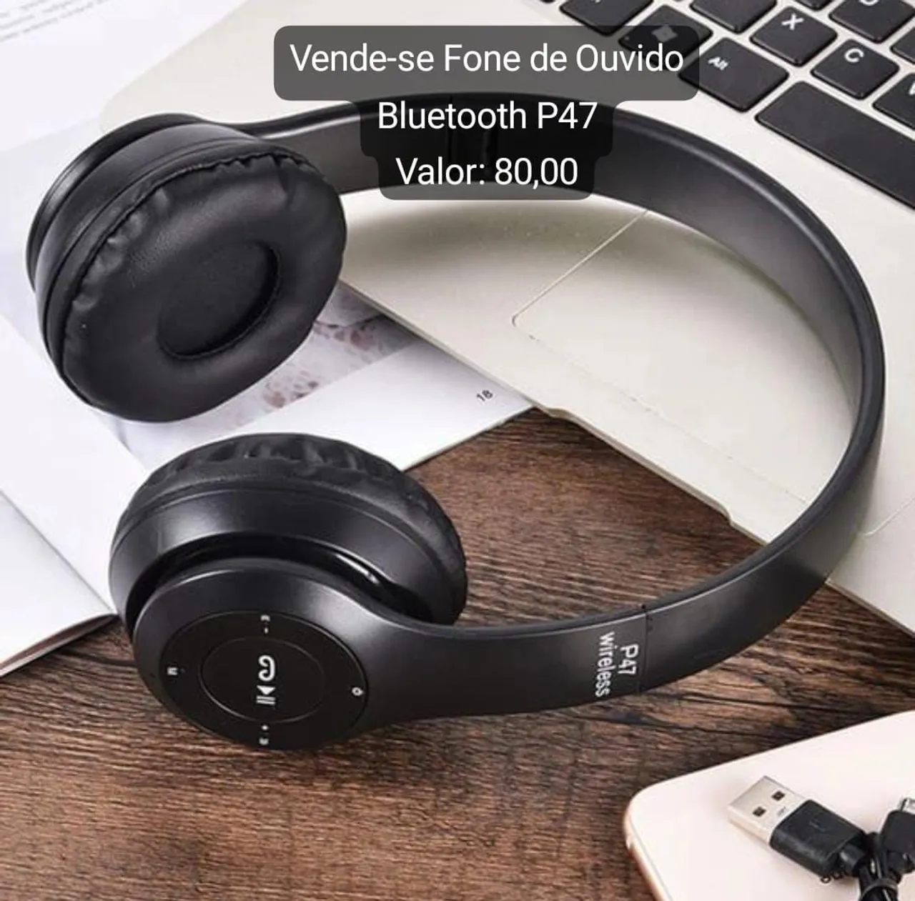 Fone de Ouvido Bluetooth P47 - Novo