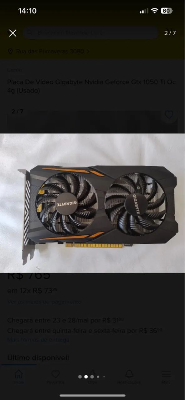 Placa de Vídeo Gigabyte GeForce GTX 1050 Ti OC 4GB - Foto 3