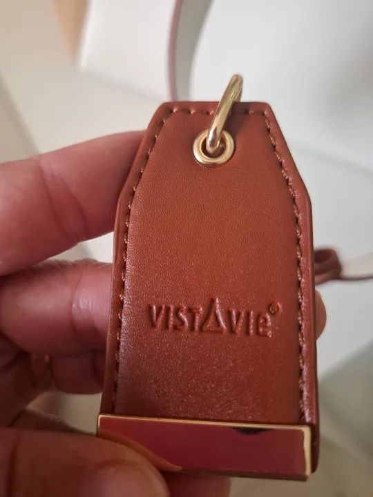 Bolsa de Ombro VistAvie Bege e Branca - Foto 2