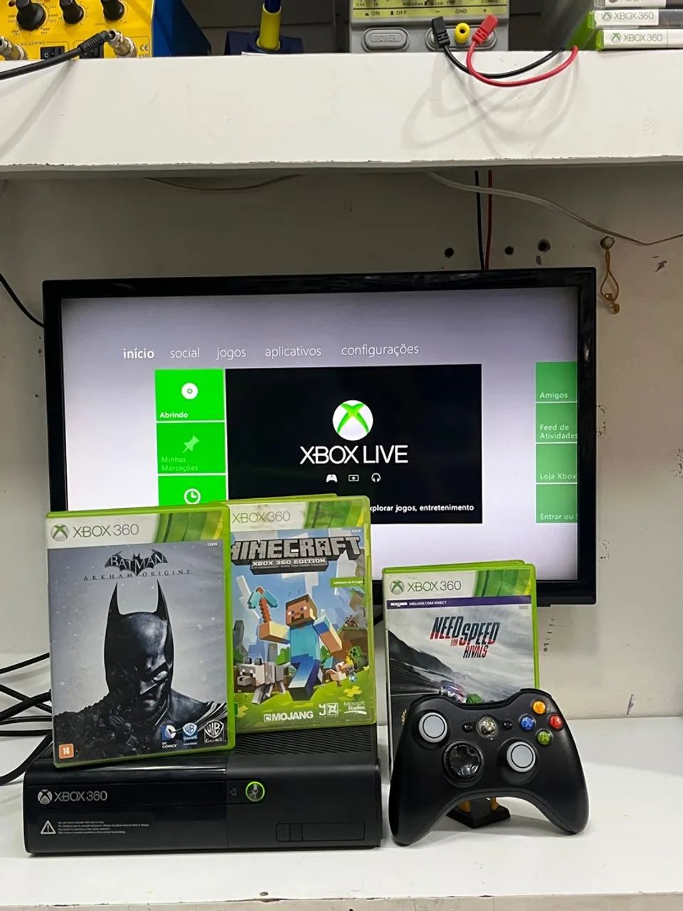 Xbox 360 com Jogos e Controle