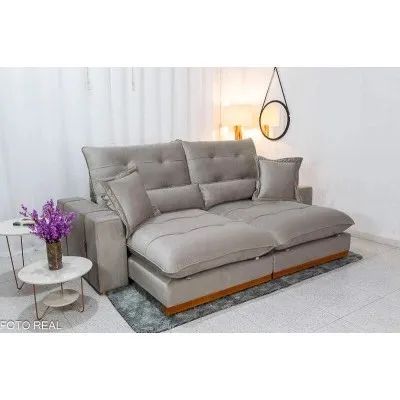 Sofá Retrátil Reclinável 2.50m Toronto Molas Ensacadas rf543