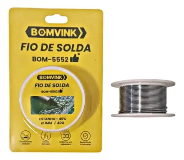 Rolo Solda Estanho 40g 1mm 40 por cento (Entrega Grátis)