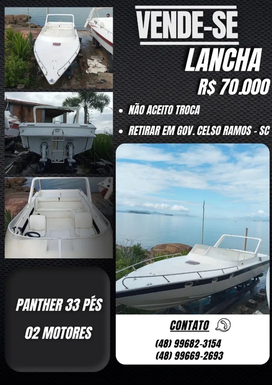 Lancha Panther 33 pés - 1984 - Governador Celso Ramos - Foto 2
