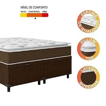 Baú Casal + Colchão Molas ensacadas 32 cm com pilow  - Foto 2