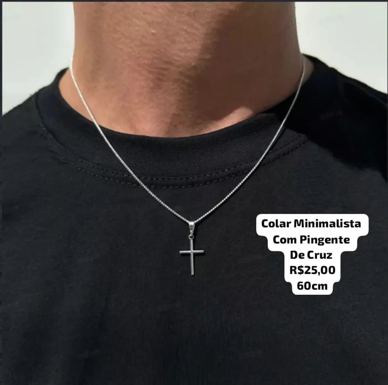 Colar masculino com crucifixo