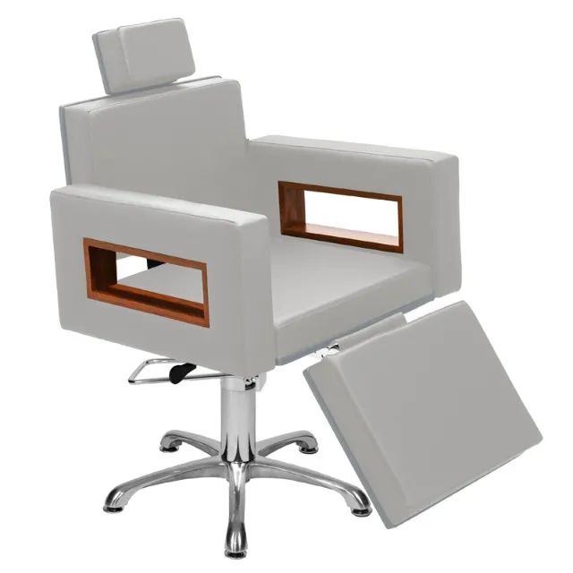 Cadeira de Maquiador Lisboa Reclinável C/Apoio Base Estrela - Foto 5