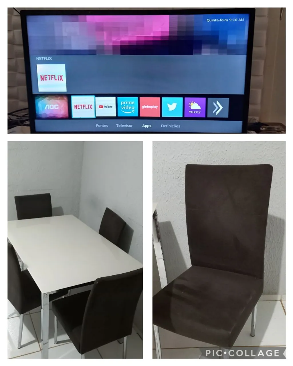 Smart TV com diversos aplicativos