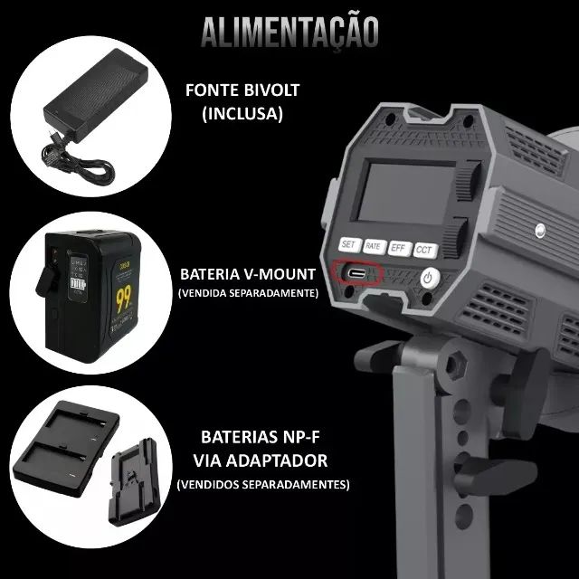 Iluminador Led Colbor 65w~80w Bicolor CL60 Compacto profissional (2700k a 6500K) estúdio  - Foto 4