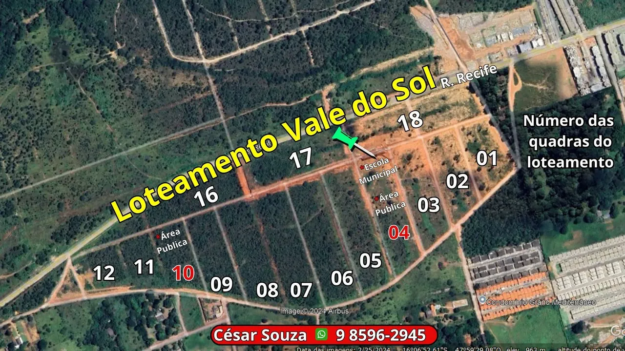 Vale do Sol, loteamento de 360 m² em Valparaíso todo asfaltado por preços a partir de R$ 2