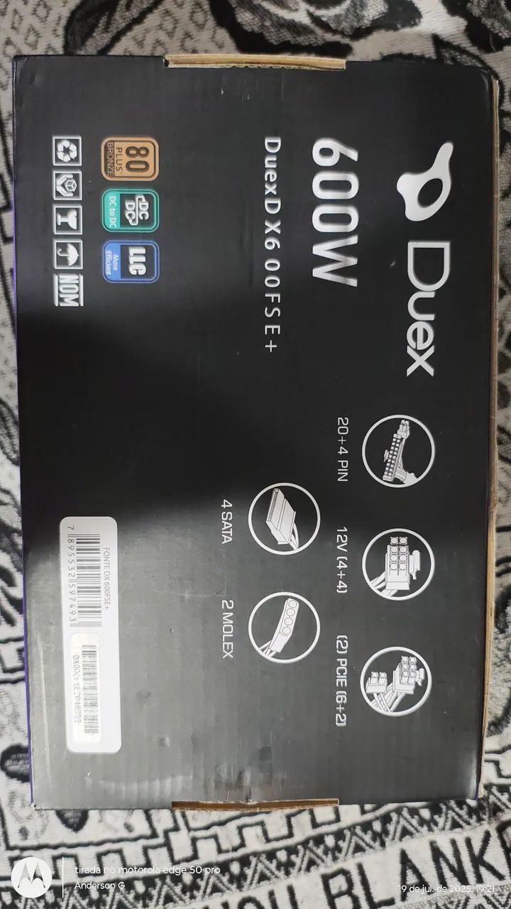 Fonte Duex DX600FSE+ 600W 80 Plus Bronze - Foto 3