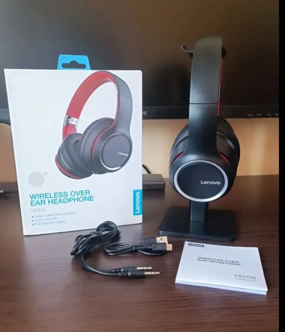 LENOVO THINKPLUS HD200 PRETO COM VERMELHO - Foto 2