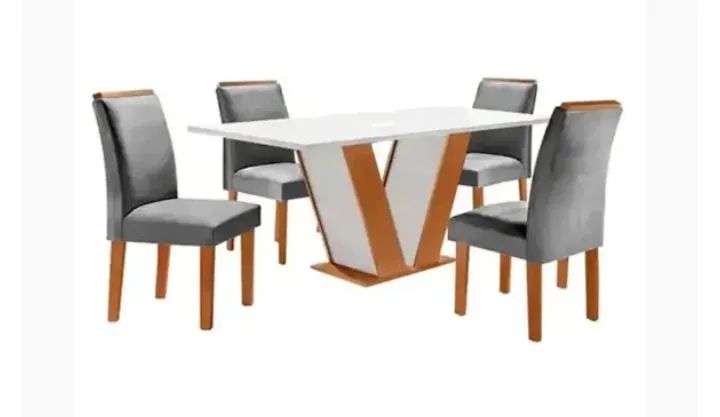 Conjunto Mesa de Jantar com 4 Cadeiras