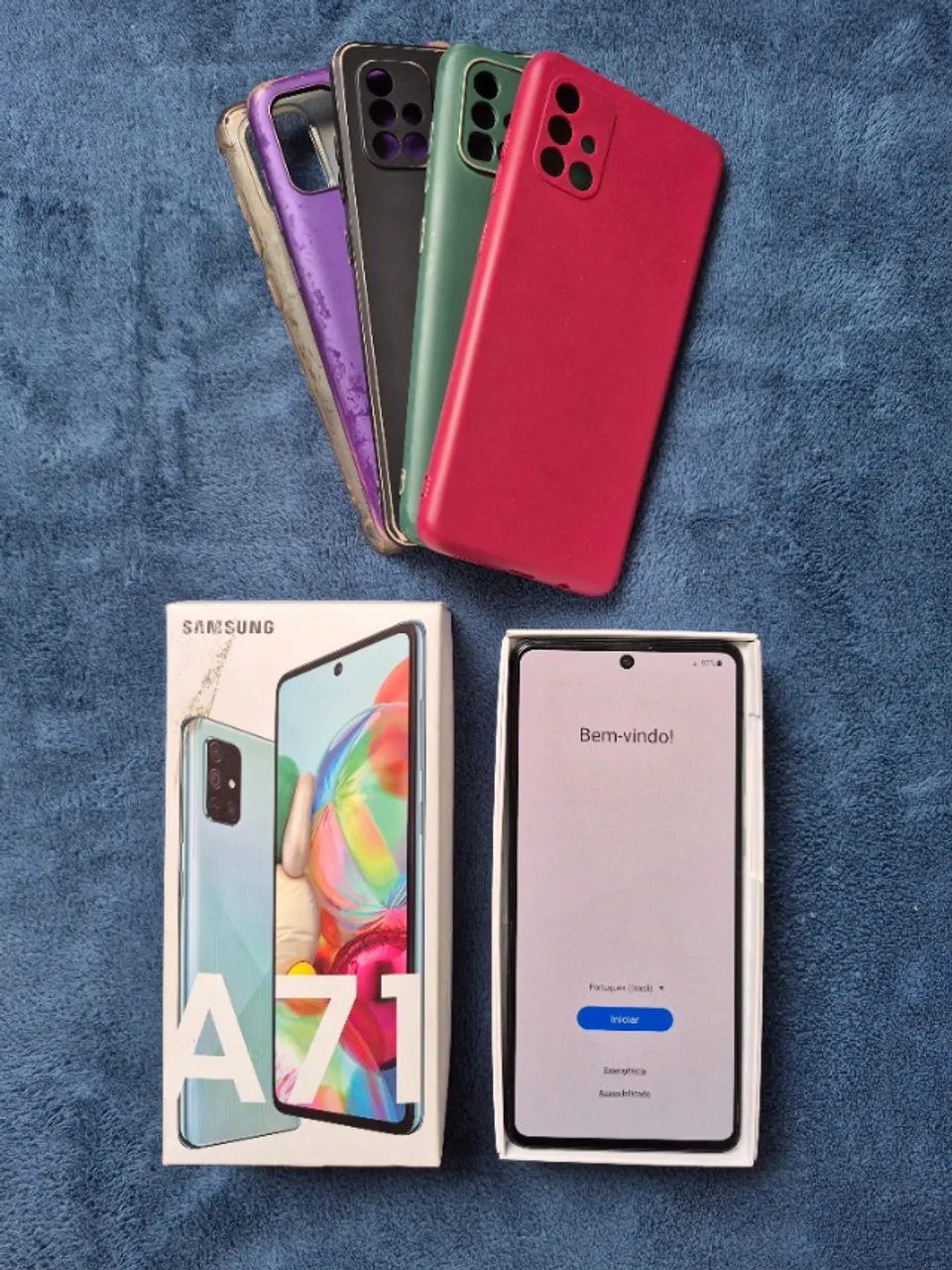 Smartphone Samsung Galaxy A71 6.7" 64MP 128Gb 6Gb Ram Azul Usado