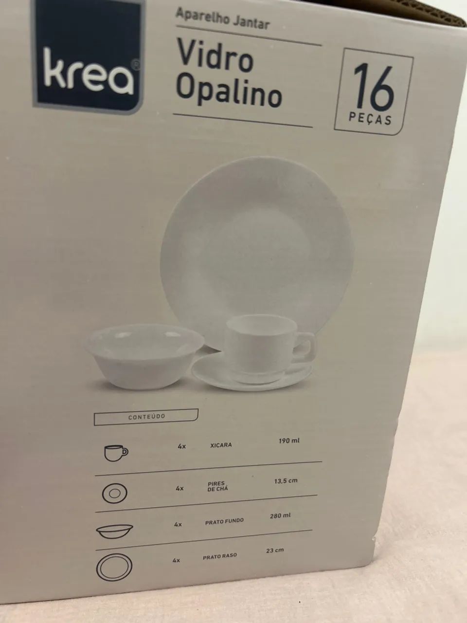 Aparelho de Jantar Vidro Opalino Krea 16 Peças - Foto 3